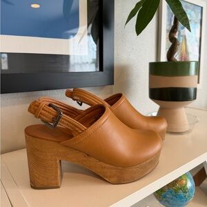 Tan Leather Clogs